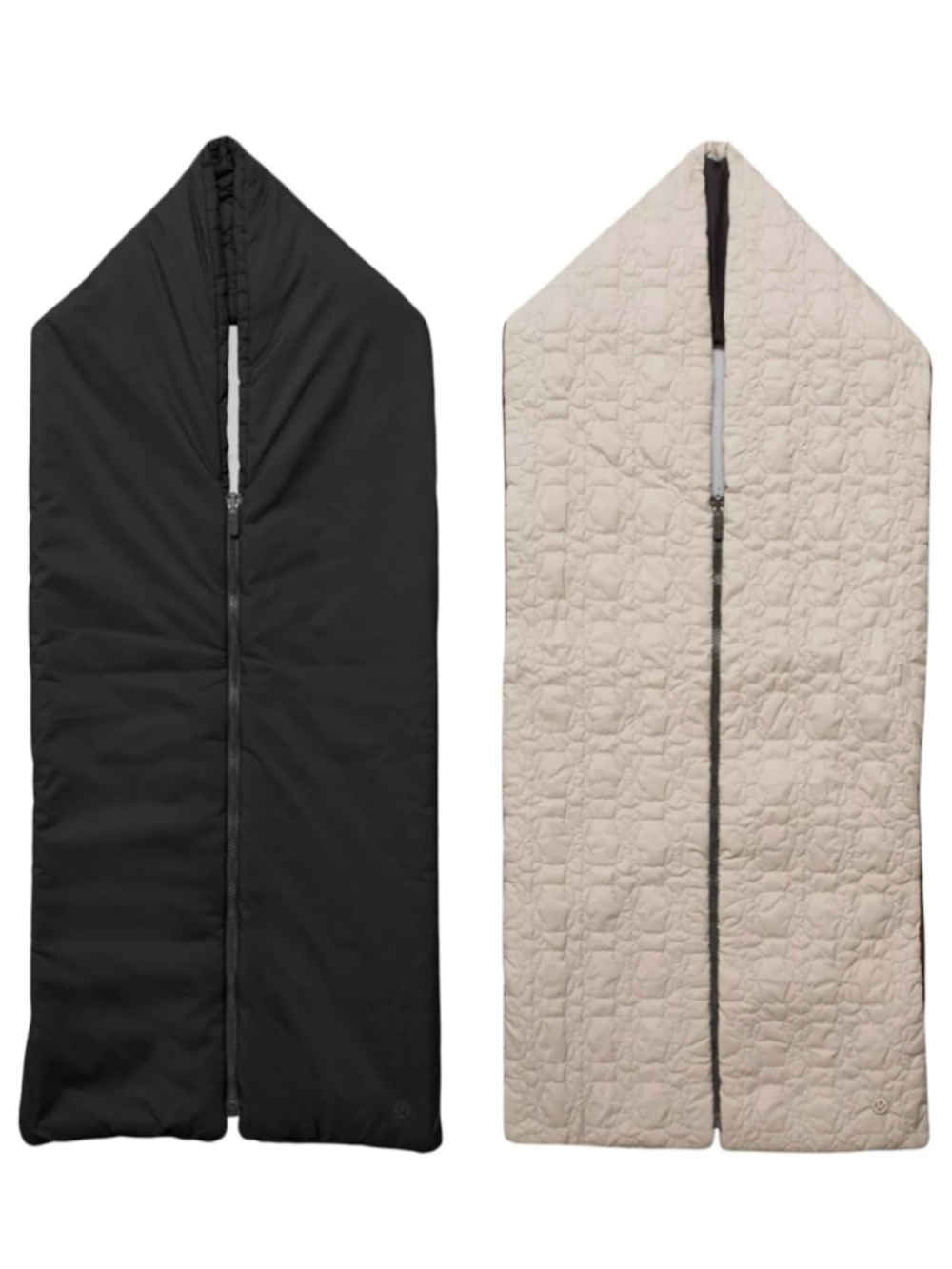 Lululemon Reversible Quilted Zip Scarf One Size Black Beige